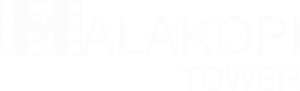 Το λογότυπο του Malakopi Tower χρώμα λευκό
